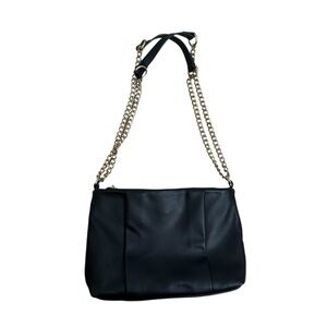 Sole Society Faux Leather Black Chain Strap Shoulder Bag Size Small
